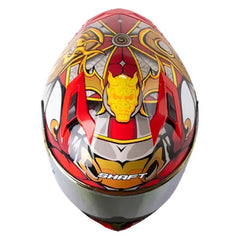 Casco Shaft 522sp Viserion Negro Rojo Visor Iridium Rojo