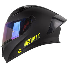 Casco Shaft 526Sp Evo Solid Negro Amarillo Neón Visor Iridium Azul