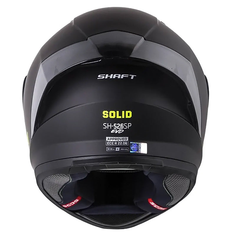 Casco Shaft 526Sp Evo Solid Negro Amarillo Neón Visor Iridium Azul