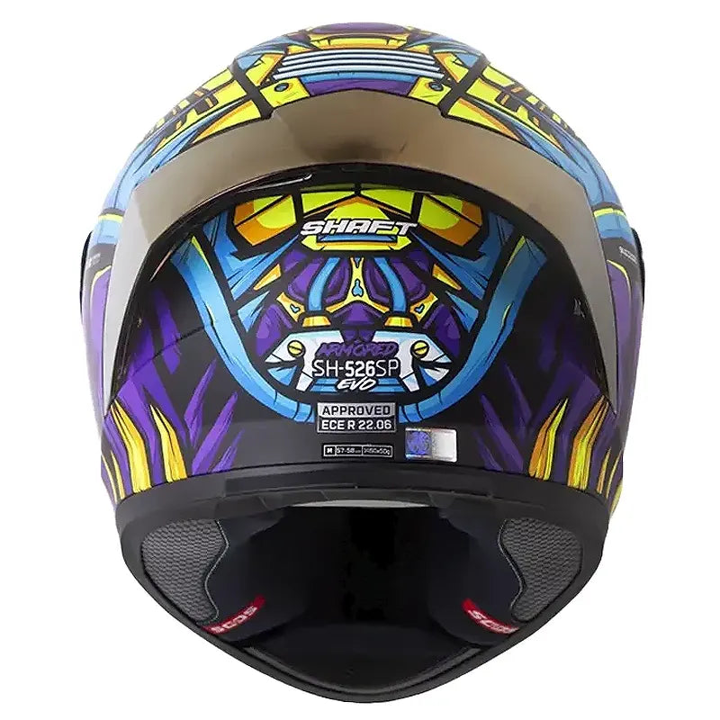 Casco Shaft 526sp Evo Armored Azul Morado Visor Iridium Morado