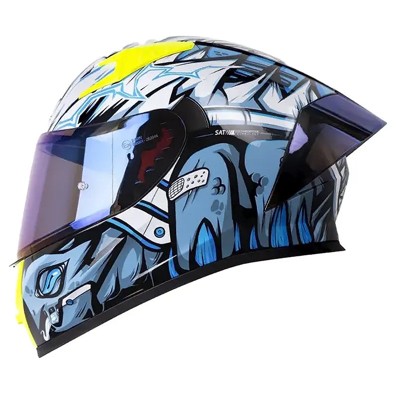 Casco Shaft 526sp Evo Armored Gris Claro Visor Iridium Azul