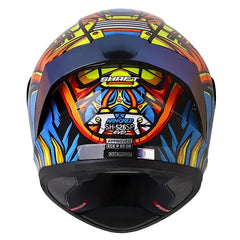 Casco Shaft 526sp Evo Armored Naranja Azul Visor Iridium Azul