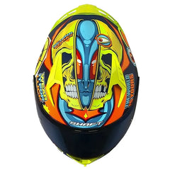 Casco Shaft 526sp Evo Lucky Azul Oscuro Naranja Visor Iridium Azul