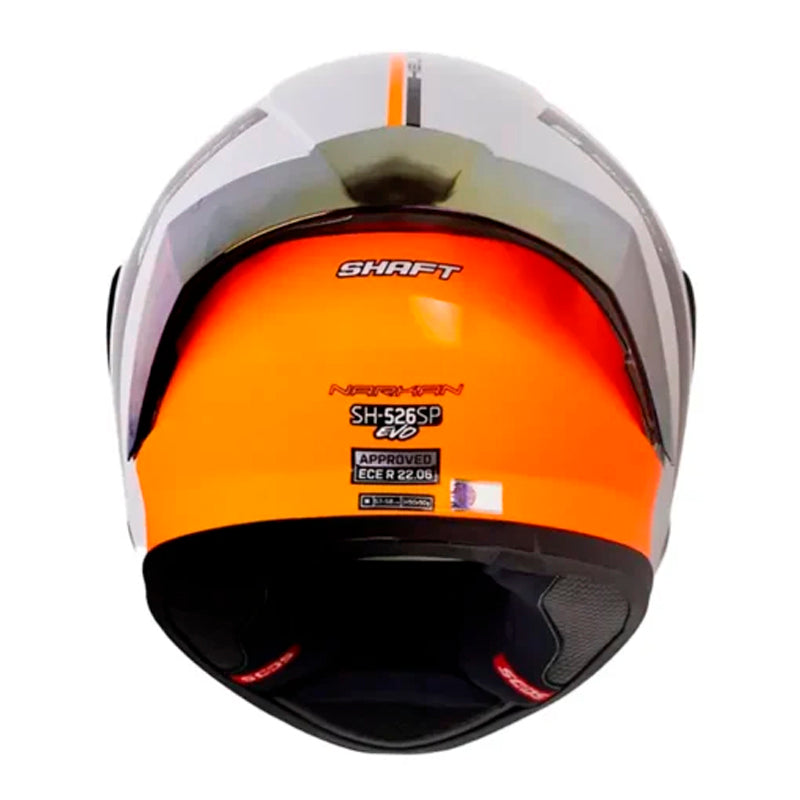Casco Shaft 526sp Evo Narkan Gris Naranja Visor Iridium Rojo
