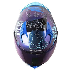Casco Shaft 526sp Evo Papyrus Camaleon Azul Visor Iridium Azul