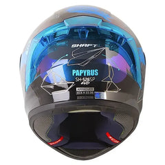 Casco Shaft 526sp Evo Papyrus Camaleon Azul Visor Iridium Azul