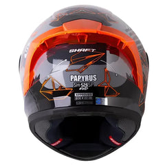 Casco Shaft 526sp Evo Papyrus Gris Naranja Visor Iridium Azul