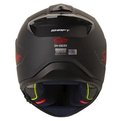 Casco Shaft 532Dv Solid Negro Rojo Visor Iridium Rojo