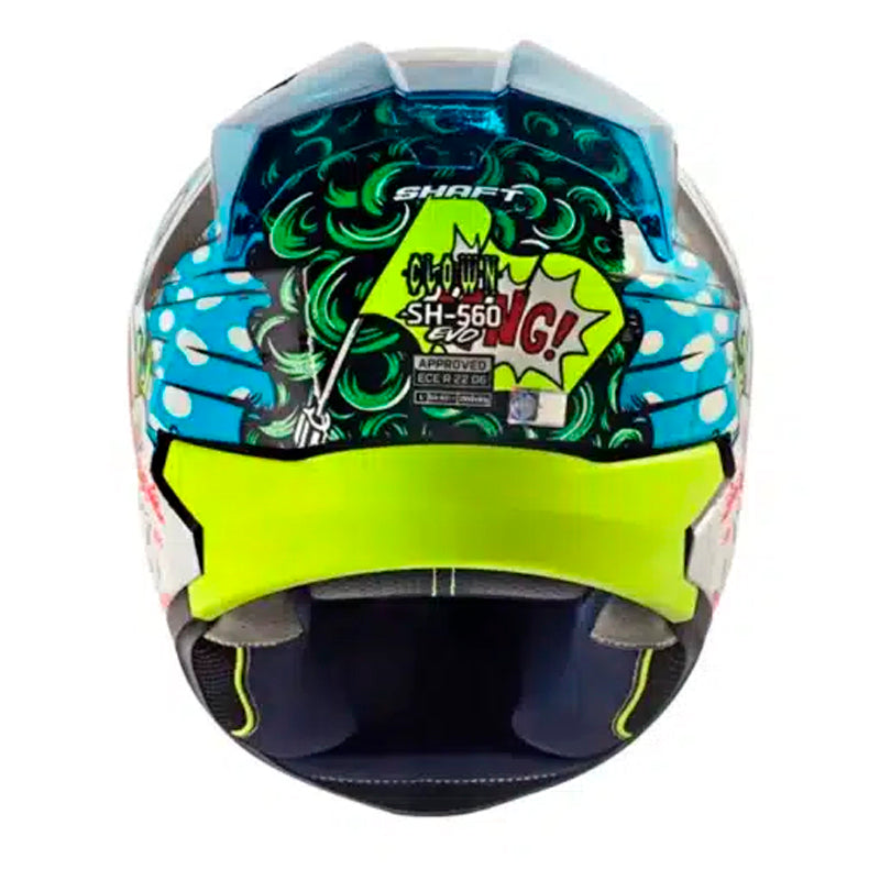 Casco Shaft 560 Evo Clown Blanco Azul Visor Iridium Rojo
