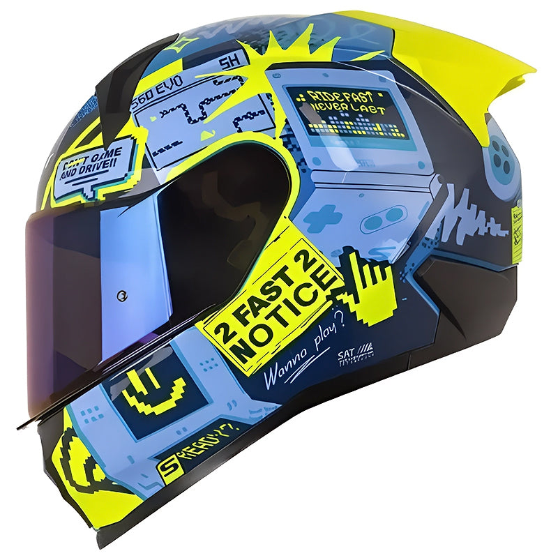 Casco Shaft 560 Evo G2G Azul Amarillo Neon