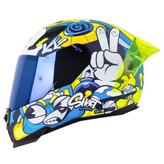 Casco Shaft 562 Dreams Azul Amarillo Visor Iridium Azul