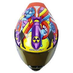 Casco Shaft 562 Dreams Azul Naranja Visor Iridium Rojo