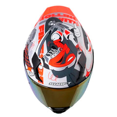 Casco Shaft 562 R Fast Foot Gris Rojo Visor Iridium Rojo