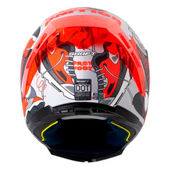 Casco Shaft 562 R Fast Foot Gris Rojo Visor Iridium Rojo