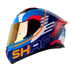 Casco Shaft 582Sp Acenes Blanco Azul Visor Iridium Rojo