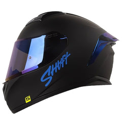 Casco Shaft 582Sp Evo Solid Negro Azul Visor Claro Azul