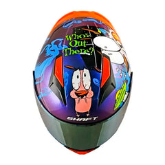 Casco Shaft 582Sp Evo The Cowardly Camaleon Azul Visor Iridium Dorado