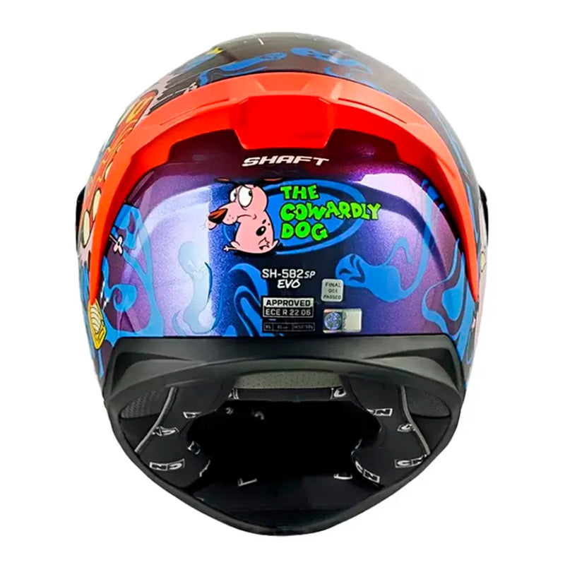 Casco Shaft 582Sp Evo The Cowardly Camaleon Azul Visor Iridium Dorado