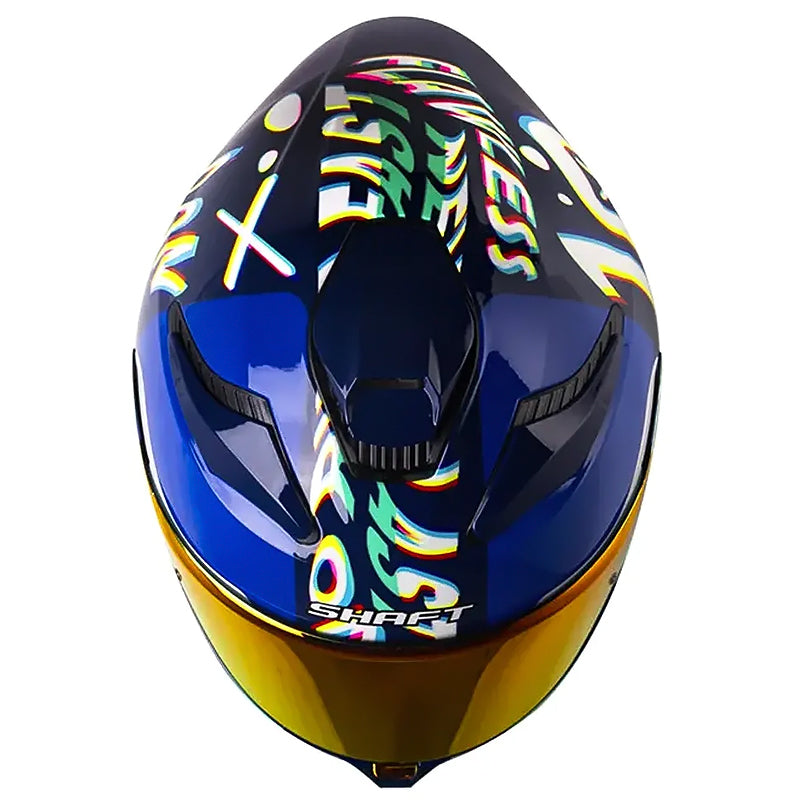 Casco Shaft 584 Sp Rgb Azul Oscuro Rojo Visor Revo Rojo