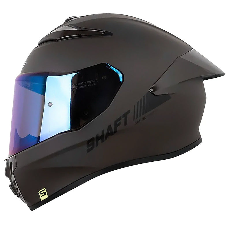 Casco Shaft 584 Sp Solid Gris Oscuro Negro Visor Iridium Azul