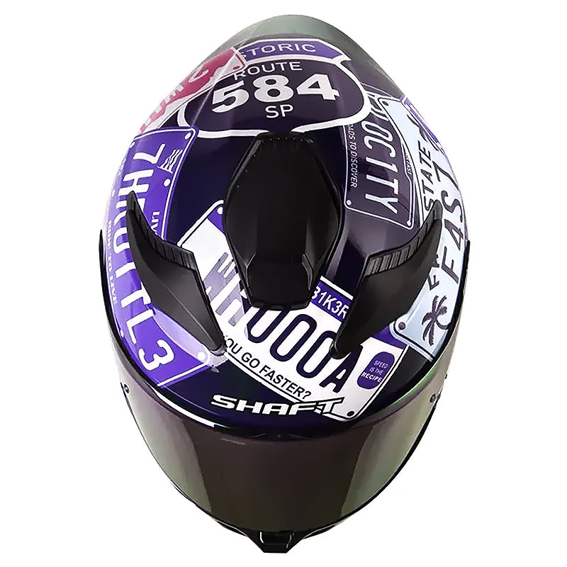 Casco Shaft 584 Sp State Morado Azul Visor Revo Morado