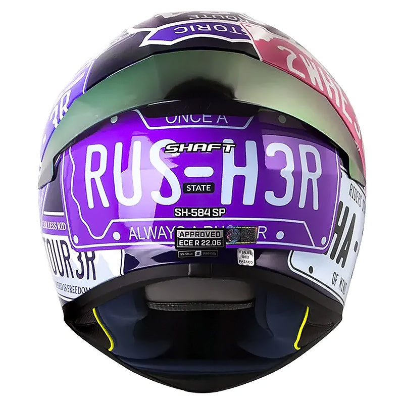 Casco Shaft 584 Sp State Morado Azul Visor Revo Morado