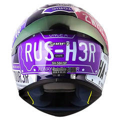 Casco Shaft 584 Sp State Morado Azul Visor Revo Morado