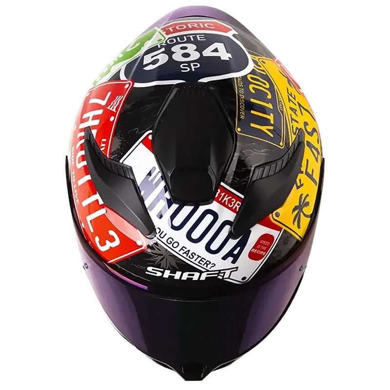 Casco Shaft 584 Sp State Negro Amarillo Neón Visor Iridium Azul