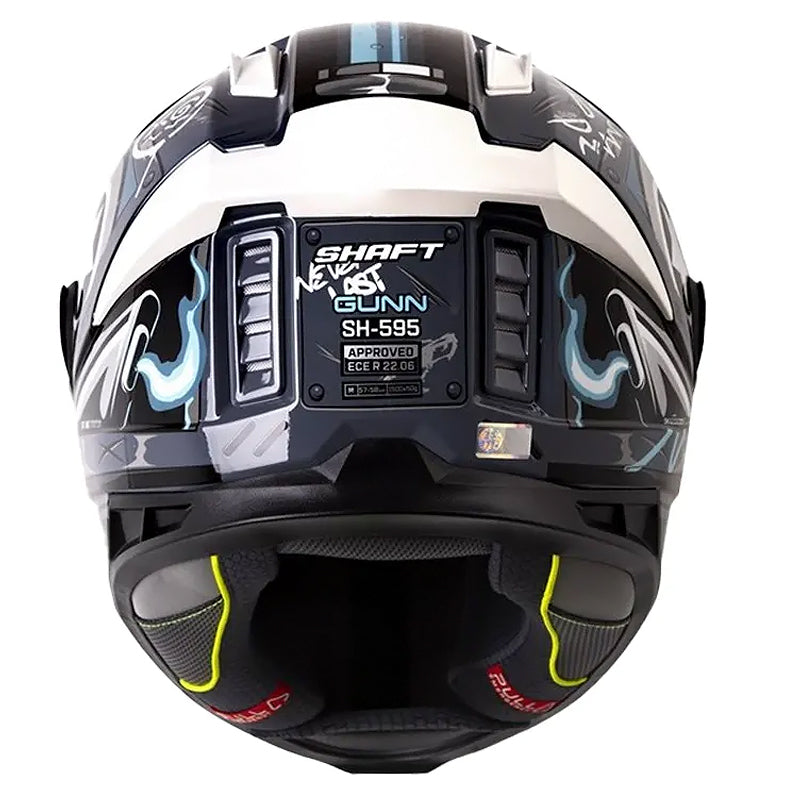Casco Shaft 595 Gunn Gris Oscuro Azul Visor Iridium Morado
