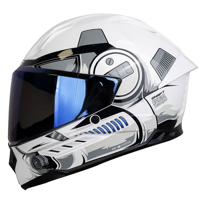Casco Shaft 595 Original_Storm Blanco Gris Visor Iridium Azul