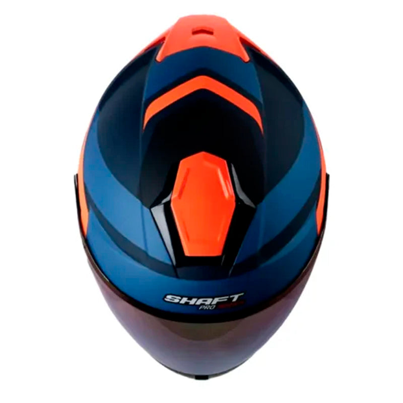 Casco Shaft Pro 240Dv Maison Azul Naranja Visor Iridium Azul