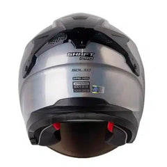Casco Shaft Pro 240Dv Solid Camaleon Gris Claro Visor Iridium Azul