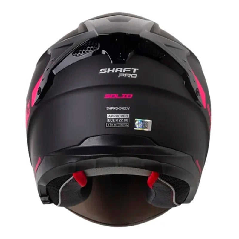 Casco Shaft Pro 240Dv Solid Negro Fucsia Visor Iridium Morado