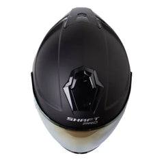 Casco Shaft Pro 240Dv Solid Negro Gris Visor Iridium Rojo