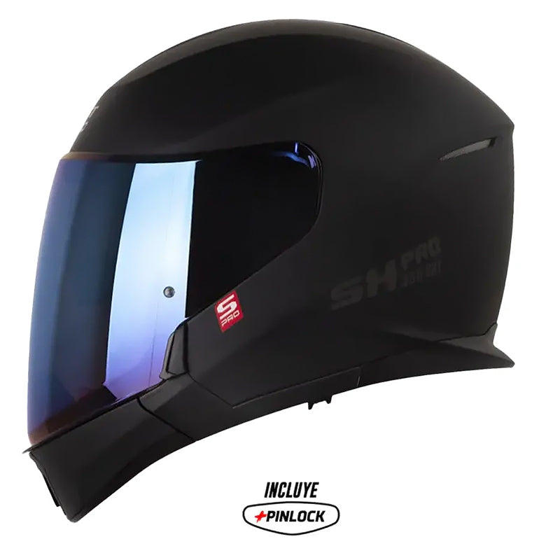Casco Shaft Pro 300 Modular Solid Negro Gris Visor Iridium Azul