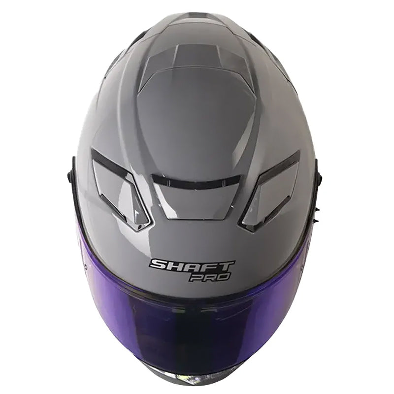 Casco Shaft Pro 606Sp Solid Gris Visor Revo Azul