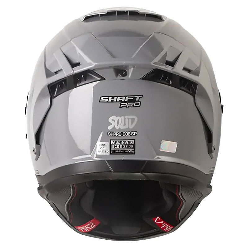 Casco Shaft Pro 606Sp Solid Gris Visor Revo Azul