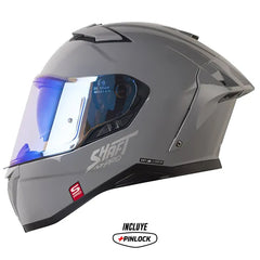 Casco Shaft Pro 606Sp Solid Gris Visor Revo Azul