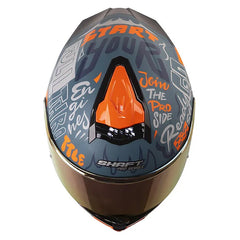 Casco Shaft Pro 609 Venom Block Lett Azul Naranja