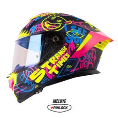 Casco Shaft Pro 609 Venom Freedom Azul Oscuro Amarillo Visor Iridium Azul