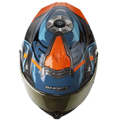 Casco Shaft Pro 609 Venom Madness Azul Oscuro Negro Visor Iridium Rojo