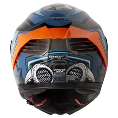 Casco Shaft Pro 609 Venom Madness Azul Oscuro Negro Visor Iridium Rojo