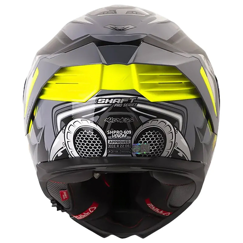 Casco Shaft Pro 609 Venom Madness Gris Negro Visor Iridium Silver