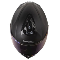 Casco Shaft Pro 609 Venom Solid Negro Azul Visor Iridium Azul