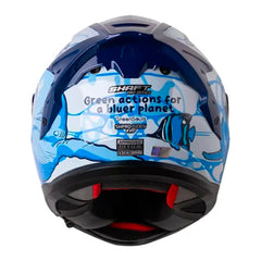 Casco Shaft Pro 610Dv Evo Bluer Plane Azul Claro Visor Iridium Azul