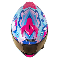 Casco Shaft Pro 610 Dv Evo Magic World Azul Morado Visor Iridium Morado