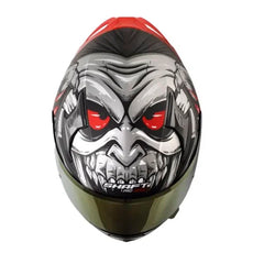 Casco Shaft Pro 612Dv Evo Dracula Negro Gris Visor Iridium Rojo