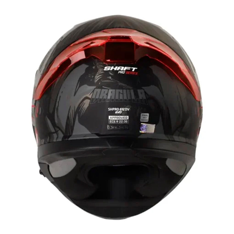 Casco Shaft Pro 612Dv Evo Dracula Negro Gris Visor Iridium Rojo
