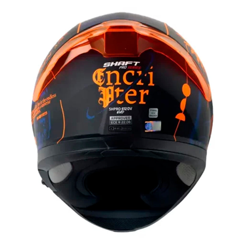 Casco Shaft Pro 612Dv Evo Encripter Negro Naranja Visor Iridium Azul