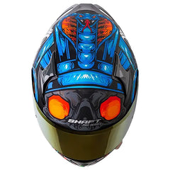 Casco Shaft Pro 612Dv Evo Faraon Negro Naranja Visor Iridium Rojo